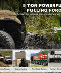 5 Ton Come Along Winch With 10 Ft Cable Dual Gear Hand Puller Beefy Heavy Duty Winch 3 Hooks towing vehicle in mud