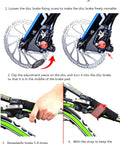 Step-by-step guide to adjust SRAM Avid Elixir disc brake with included tool, showing placement and tool usage for optimal braking.