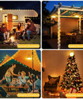 Retractable 33ft Solar Camping String Lights 4 In 1 Lantern With 8 Modes decorating caravan, garden, tent, and Christmas tree.