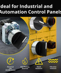 Rotary Switch With 2-Position Maintained Selector No NC Latching, 22mm Panel Mount, 220VAC 10A, Built Tough Electrical Switch