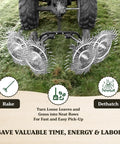 Acreage Lawn Rake With Four Tine Steel Tow Behind Dethatcher for Lawn and Garden Cleanup and Leveling Attachment 48 Inch Wide