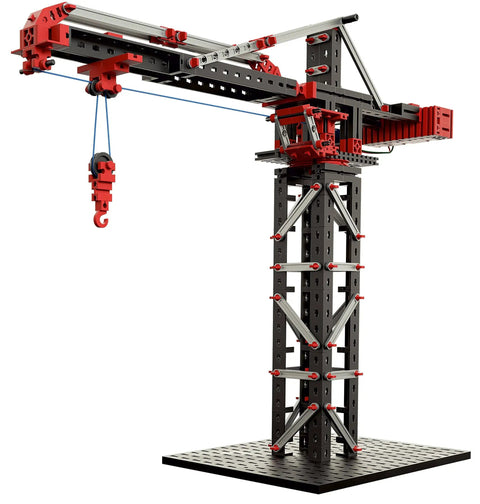 Mechanic And Static 2 Building Kit With 500 Pieces For 30 Models, red-and-black crane model with hook