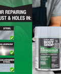 Metal Reinforced Filler For Aluminum And Galvanized Steel Repairs To Stop Rust And Fill Holes, 13 Fl Oz can with hardener