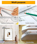 Stainless Steel Two Arm Protractor Angle Finder Ruler For Woodworking And Craftsman Projects with adjustable thumb nut in use.