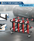 Heavy Duty Car Dolly Storage Rack With 360 Degree Swivel Casters and steel frame for garages and auto shops