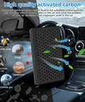 Tesla Model 3 Cabin Air Filter And Model Y Replacement 2 Pack 3 Stage Filtration showing activated carbon feature in car interior