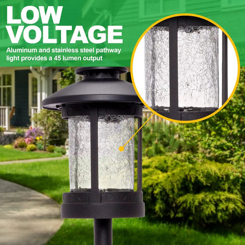 Low Voltage Outdoor Path Lights 8 Pack Waterproof Rust Resistant Landscape Lighting for walkways with crisp warm glow