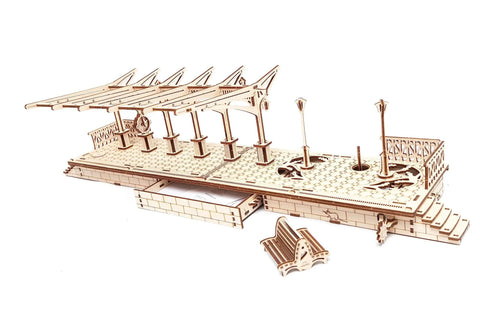 Railway Platform Self Propelled Modular Mechanical Model 3D Wooden Puzzle For Self Assembly Without Glue Brainteaser For Kids Teens And Adults Great Fam Fun And Mind Teaser, wooden railway platform