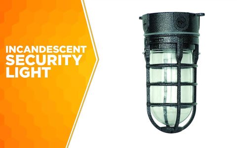 Vandal Resistant 150W Incandescent Security Light Ceiling Mount Hammered Black Die Cast Aluminum Tempered Glass