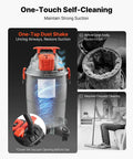 8 Gallon Wet Dry Shop Vacuum With 4.5 Peak HP Portable Grab And Go Power One Button Self Cleaning Dual Filter System 900W Vacuum