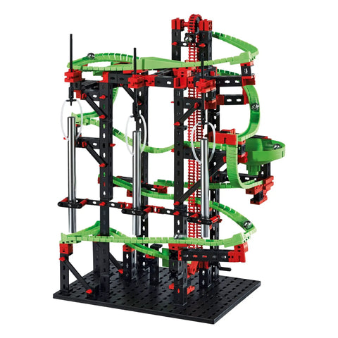 Dope Marble Run Track Set With Action Sound Tubes Melodic Chimes And Spinning Funnel For Creative Engineering Play Easy To Build For Kids And Builders Will Love It, green and black marble run