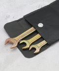 3 open end wrenches in cloth bag from 7 Piece Motorcycle Maintenance Tools Kit With Open End Wrenches 8-10mm 12-14mm 14-17mm, Screwdriver, Spark Plug Sleeve 16-18mm, Pliers, And Carrying Cloth Bag For Ride Ready Garage Grade Bike Repair