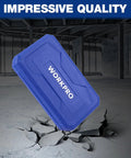 Built Tough Torx Bit Socket Set sturdy storage case blue design against cracked concrete background