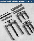 Beefy 4 Piece 2 Jaw Gear Puller Set with Adjustable 3, 4, 6 and 8 Inch Pulleys Bearing Remover for Wheel Bearings, Gears and Motors