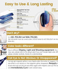 Instructional guide showing application of Cat Eye Gel Nail Polish Set With Magnetic 3D Glitter Effect, step-by-step process visible.