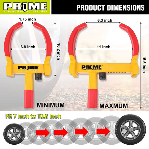 Heavy Duty Trailer Wheel Lock Clamp With 9 Adjustable Positions Universal Wheel Security Lock For Trailers RVs Trucks