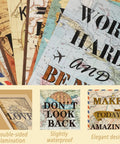12 Piece Travel The Map Wall Art Set For Classroom And Home Decor Inspirational World Travel Posters with motivational quotes.