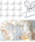Clear Two Point Four Inch Balloon Arch Clips 12 Pack Heavy Duty Plastic Spring Clamps for Balloon Arches and Backdrops.