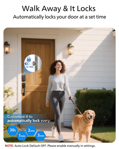 Wi-Fi Smart Door Lock With Handle Set And Keypad Deadbolt For Front Door Fingerprint Keyless Entry App Remote Control