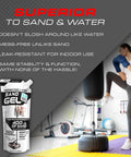 Boxing woman next to Sand Gel Weighted Base Filler For Indoor And Outdoor Basketball Hoops And Umbrella Bases Just Add Water 16 Oz
