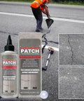 Worker using Super Durable Knockout Performance Concrete Crack Filler Waterproof Sealant on asphalt cracks for durable repair.