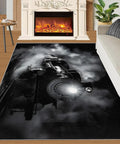 Locomotive Train Rug For Bedroom And Living Room, Comfy Underfoot Ultra Soft Low Pile Washable Rug With Non Slip Backing