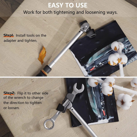 Heavy Duty Wrench Extender For One Half Inch Drive And Twenty One Millimeter Hex Drive Universal Wrench Extension Tool Adapter Cheater Bar displayed on table