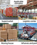 Heavy Duty Electric Pallet Stacker Battery Powered Hydraulic Lift Truck Walk Behind used in supermarket, logistics centers, moving houses, and wharves.