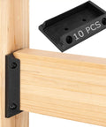 10 Pack Deck Railing Bracket Connectors For 2x4, Heavy Duty PP Plastic Black Railing Brackets installed on wood