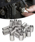 Heavy Duty Pro Grade 20 Piece 304 Stainless Steel Wire Thread Inserts Kit M12 x 1.25 Helicoil Style Sleeves in use and close-up view