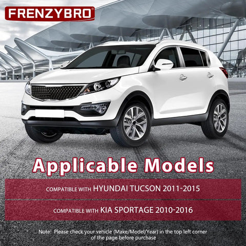 Upgrade Your Ride With These Heavy Duty Rear Trailing Arm Suspension Kits For Hyundai Tucson And Kia Sportage Models From 2010 Through 2016 Featuring OEM Fitment Plus Durable Construction To Restore Smooth Handling And Keep You Rolling Smooth As, white SUV