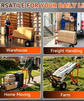 4 in 1 Convertible Hand Truck Heavy Duty Alloy Steel Folding Dolly Cart with Wheels 1000 Lbs Capacity in various settings