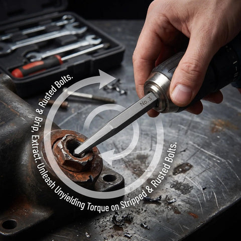 Heavy Duty 5 Piece Straight Flute Screw Extractor Kit Gets Those Stubborn Stripped Bolts Out Smoothly For Your Auto Repair And Diy Projects With Super Grip Carbon Steel Design, No. 3 in stripped bolt