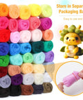 Needle Felting Starter Kit With 40 Color Wool Roving 3 Grams Each for Felted Animals and DIY Wool Crafts, colorful roving display.