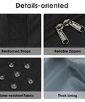 Details of underseat carry on bag for air travel fits Spirit Frontier personal item 18x14x8 inches 25L duffle black materials.