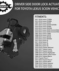 Front Left Door Lock Actuator Motor For Toyota 4Runner Camry Tundra Sequoia Lexus ES350 GS350 LS460 RX450H Scion tC xB xD