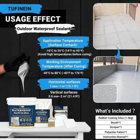 Flexible Rubber Waterproof Sealant That Flexes Through Cracks And Beats Wet Weather Fast Quick Drying Elastomeric Coating For Roofs Gutters And Foundations Tough Neutral Gray 53 Oz applied on outdoor surfaces.
