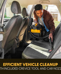 Badass Pro Grade 4 Gallon Cordless Wet Dry Shop Vacuum With 24V Lithium Ion Battery Toolbox Design in use for vehicle cleanup.