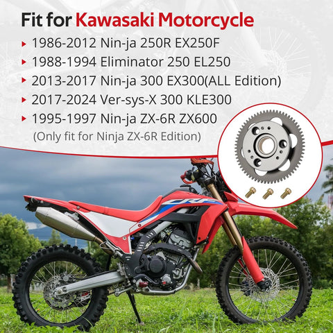 Kawasaki Starter Clutch One Way Bearing Idler Gear Kit For Ninja EX250F EX300 ZX6R ZX600 Eliminator EL250 VersysX KLE300