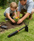 Dual Head Hand Hoe Garden Tool Set For Weeding And Cultivating In The Yard And Garden with family gardening together