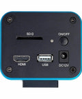 Back view of Auto Focus 1080p 5MP HDMI WiFi Digital Microscope Camera For Standalone Use And PC Imaging AF205, ports visible