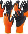 3 Pairs Heat Resistant Gloves For Heat Press And Sublimation Transfer Printing Orange And Black Durable Polyester Comfort Fit