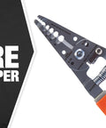 Ergo premium wire stripper for 6 to 12 AWG stranded cable with clean cuts, loops, and screw shearing, and ergonomic handle