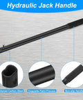 Sturdy Horizontal Hydraulic Floor Jack Handle Replacement For Cars, Heavy Duty Carbon Steel, Black, Non-slip Grip