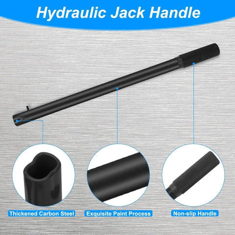 Sturdy Horizontal Hydraulic Floor Jack Handle Replacement For Cars, Heavy Duty Carbon Steel, Black, Non-slip Grip