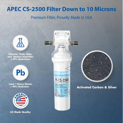 Under Sink Water Filtration System With USA Made Filter High Capacity Removes Lead Chlorine Heavy Metals Taste Odor And Chemicals