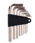 Hard Working L Shape Hex Key Wrench Set With 9 Common Sizes For Cars Furniture And Equipment Chamfered Edges organized in a holder.