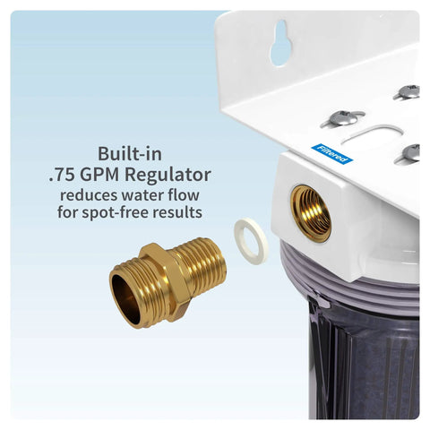 Spot Free DI Water Car Wash System Kit with dual DI housings and built-in 0.75 GPM regulator for spot-free results