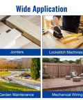 Wide application of the Beefy Aluminum Miter Gauge for table saw use in jointers, lockstitch machines, garden maintenance, mechanical wiring.