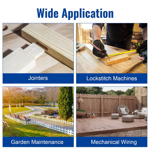 Wide application of the Beefy Aluminum Miter Gauge for table saw use in jointers, lockstitch machines, garden maintenance, mechanical wiring.